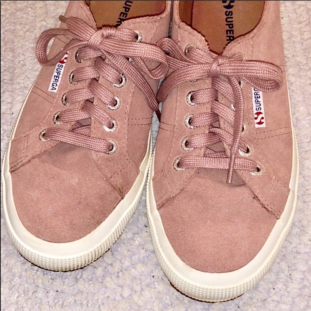SUPERGA rose suede sneakers